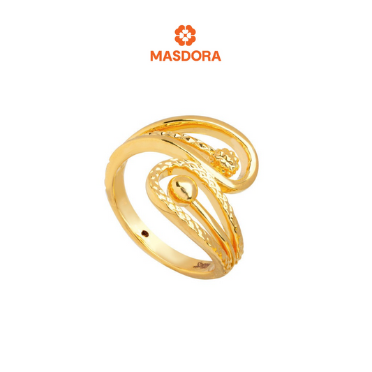 MASDORA 916 Gold Ring Rings Cincin Emas ~ HG Golden Split Cutting  (EMAS 916/22K)