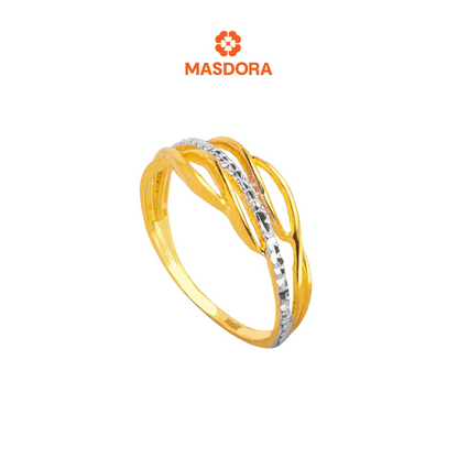 MASDORA 916 Gold Ring Rings Cincin Emas ~ Duotone Spiral Interlace (EMAS 916/22K)