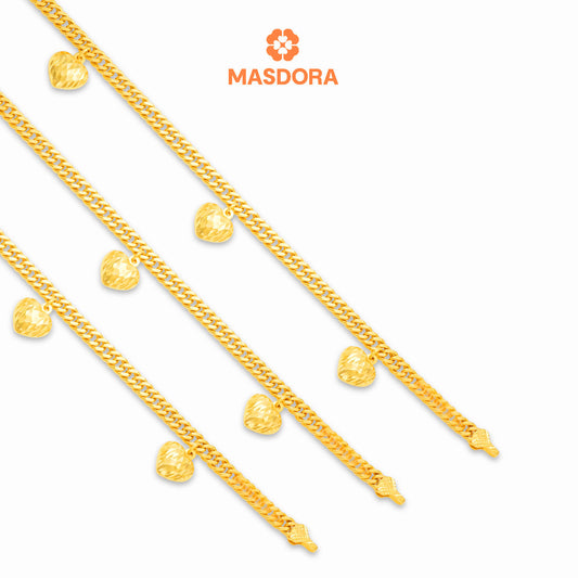 MASDORA 916 Gold Bracelet Rantai Tangan Emas ~ Kait Lipan 3L (EMAS 916/22K)
