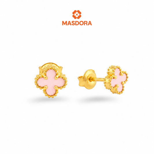 MASDORA 916 Gold Earings Earing Subang Emas ~ Clover VC - M (EMAS 916/22K)