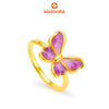 MASDORA 999 Gold Ring Rings Cincin Emas ~ Violet Glittery Butterfly (EMAS 999/24K)