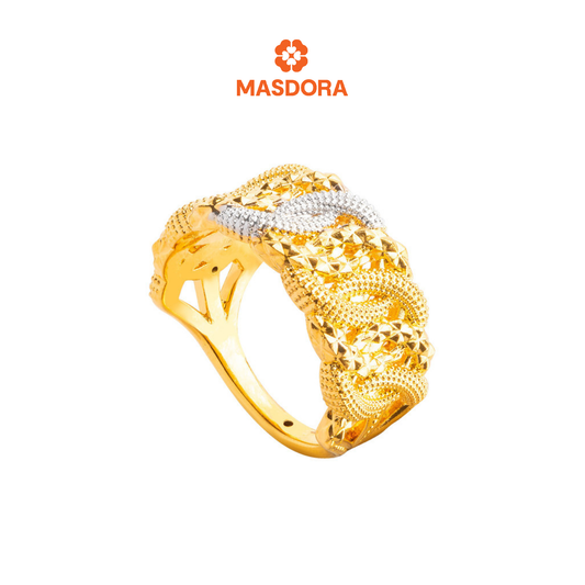 MASDORA 916 Gold Ring Rings Cincin Emas ~ HG Duotone Gilded Rumple (EMAS 916/22K)