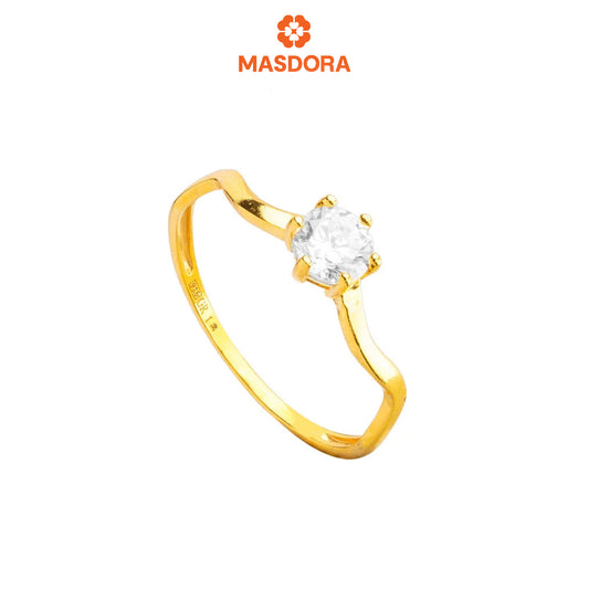 MASDORA 916 Gold Ring Rings Cincin Emas ~ Golden Jagged Solitaire (EMAS 916/22K)