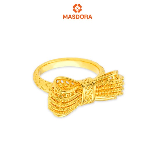 MASDORA 916 Gold Ring Rings Cincin Emas ~ HG Golden Frayed Ribbon (EMAS 916/22K)