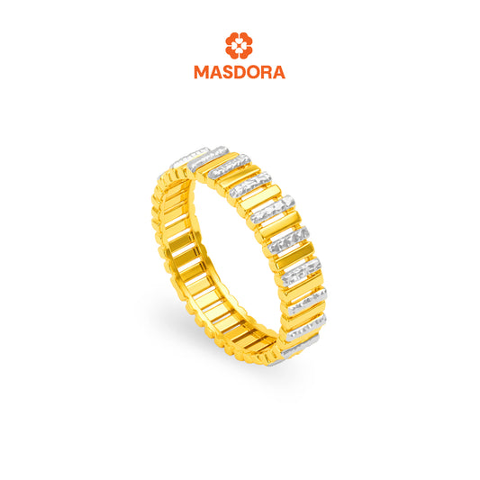 MASDORA 916 Gold Ring Rings Cincin Emas ~ Duotone Rail Cutting Band (EMAS 916/22K)