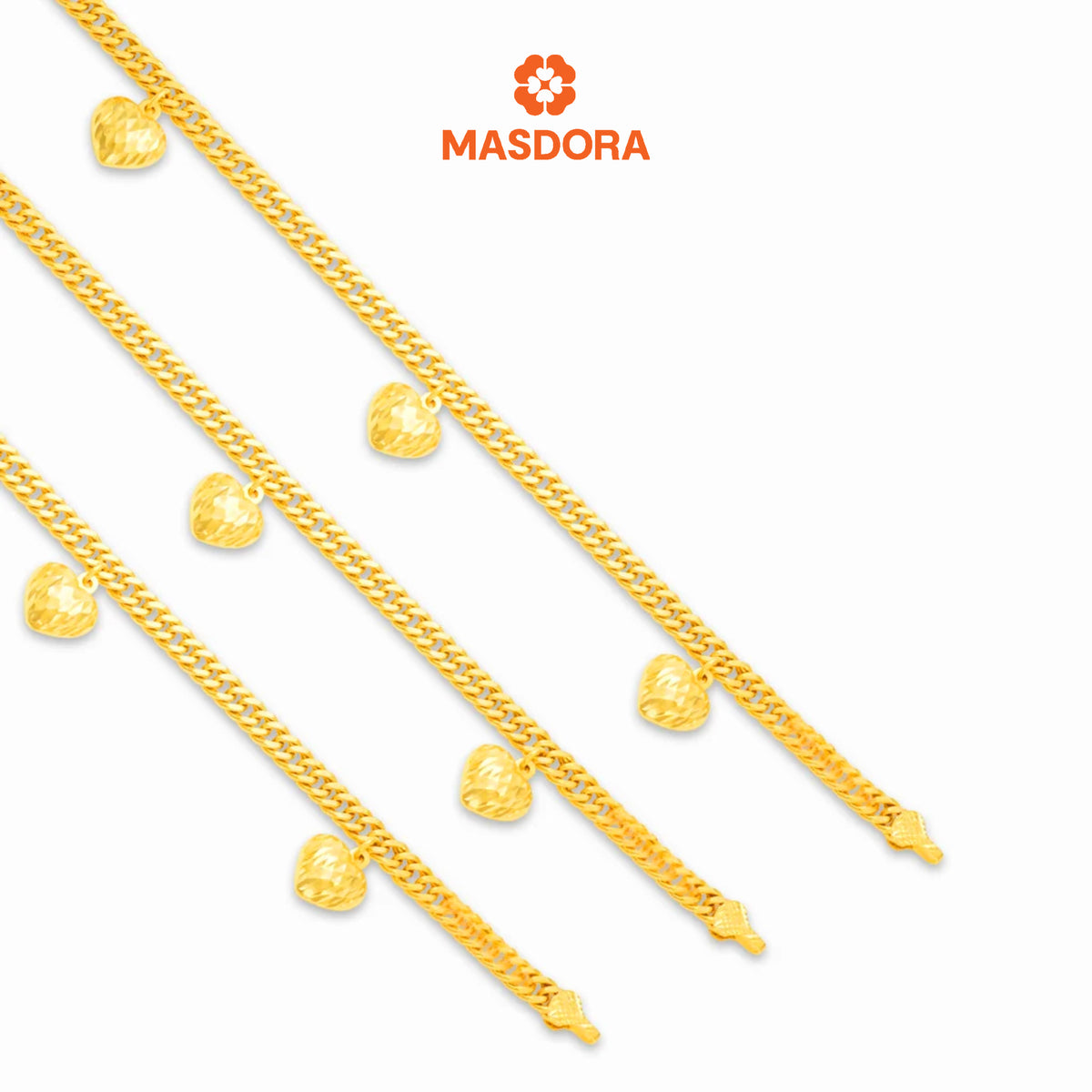 MASDORA 916 Gold Bracelet Rantai Tangan Emas ~ Kait Lipan 3L (EMAS 916/22K)