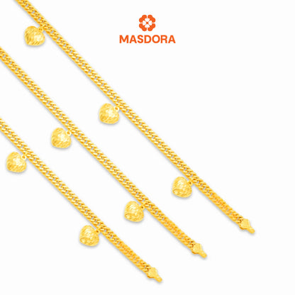 MASDORA 916 Gold Bracelet Rantai Tangan Emas ~ Kait Lipan 3L (EMAS 916/22K)