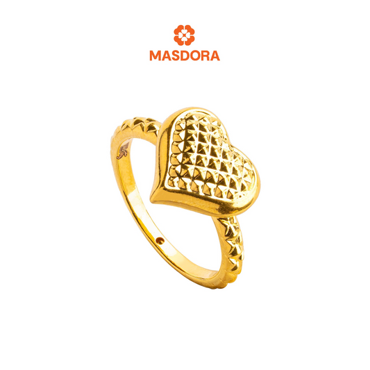 MASDORA 916 Gold Ring Rings Cincin Emas ~ HG Flattened Fluffy Love (EMAS 916/22K)