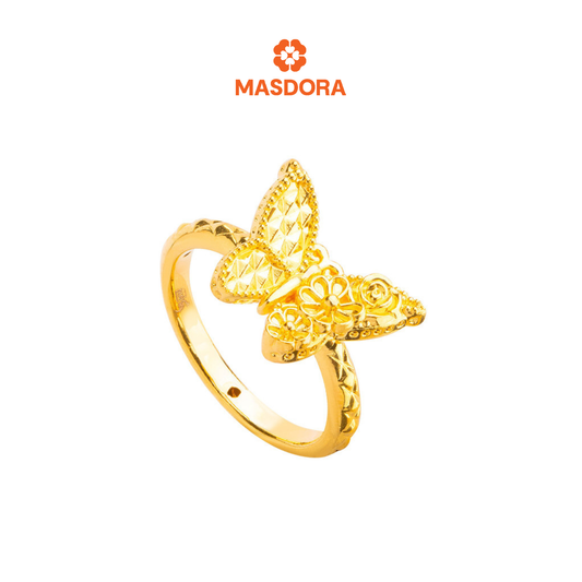 MASDORA 916 Gold Ring Rings Cincin Emas ~ HG Golden Flora Butterfly (EMAS 916/22K)