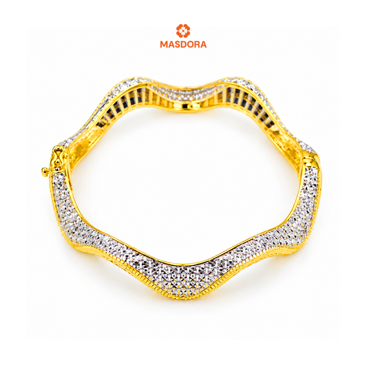 MASDORA 916 Gold Bangle Gelang Tangan Emas ~ Luxe Wave (EMAS 916/22K)