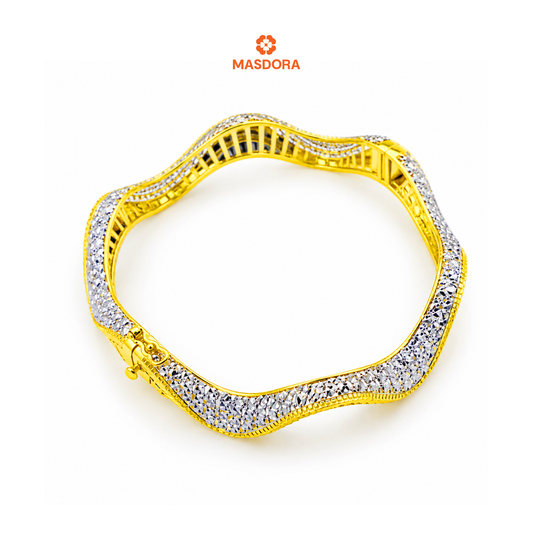 MASDORA 916 Gold Bangle Gelang Tangan Emas ~ Luxe Wave (EMAS 916/22K)