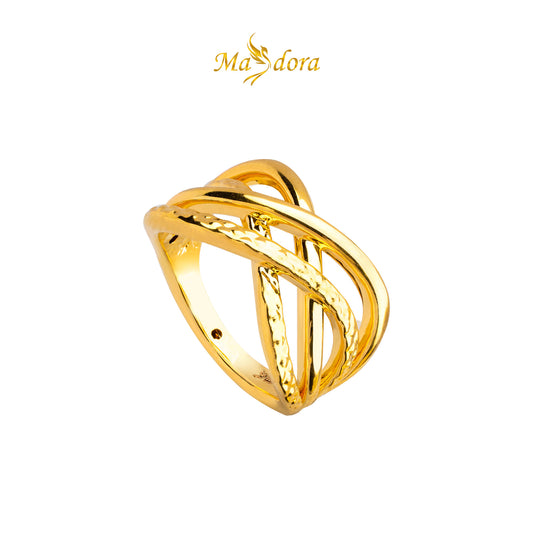 MASDORA 916 Gold Ring Rings Cincin Emas ~ HG Golden Dual Wave  (EMAS 916/22K)