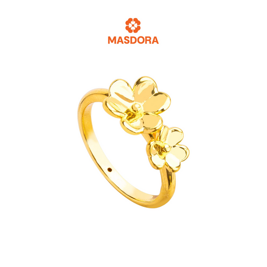 MASDORA 916 Gold Ring Rings Cincin Emas ~ HG New Double Trifoglio (EMAS 916/22K)