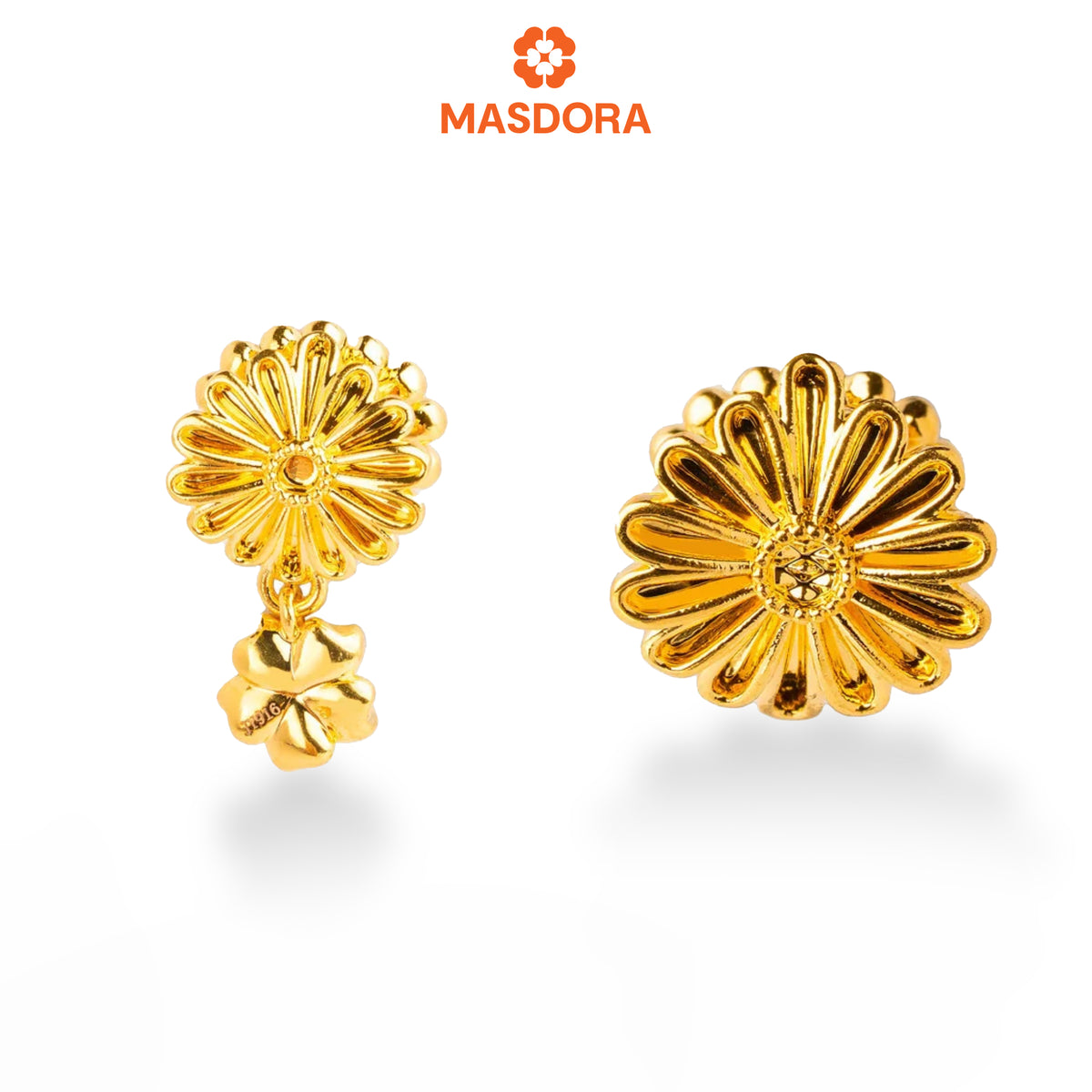 MASDORA 916 Gold Beads Bead Emas ~ HG Golden Plain Dangle Daisy (EMAS 916/22K)
