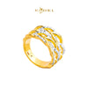 MASDORA 916 Gold Ring Rings Cincin Emas ~ HG Duotone Crocheted Ripple (EMAS 916/22K)