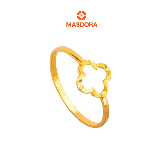 MASDORA 916 Gold Ring Rings Cincin Emas ~ Minimalist Clover Budget (EMAS 916/22K)