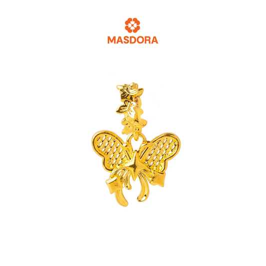 MASDORA 916 Gold Pendant Loket Emas ~ HG Nuevo Winged Ribbon (EMAS 916/22K)