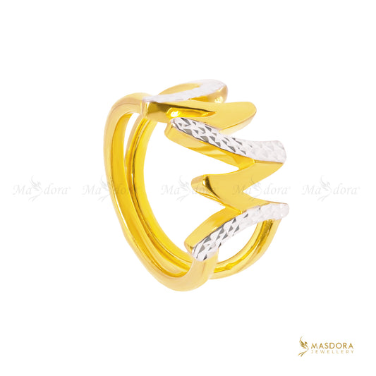 MASDORA Cincin Emas Exclusive Zigzag Fashion/Exclusive Zigzag Fashion Ring (Emas 916)