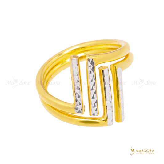 MASDORA Cincin Emas Exclusive Modern Fashion Double/Exclusive Modern Fashion Double Ring (Emas 916)