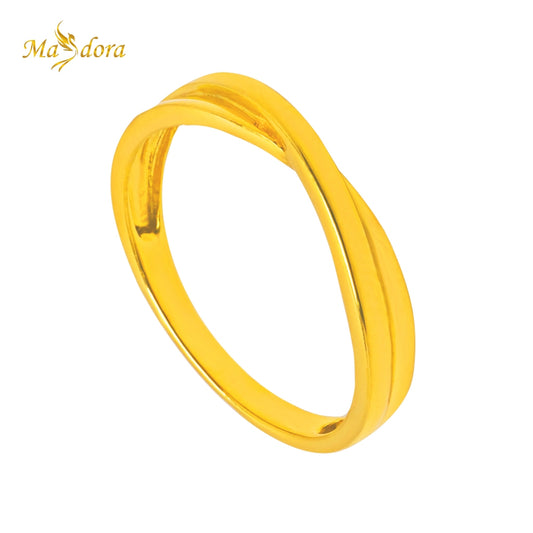 MASDORA Golden Simple Twist Ring (Emas 916)