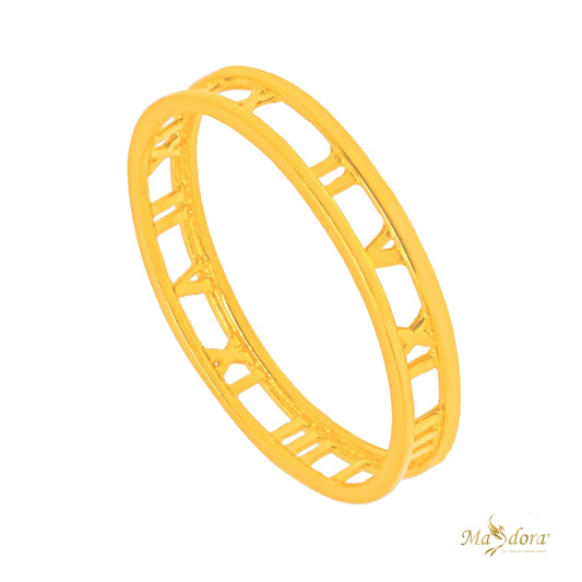 MASDORA Minimalist Golden Roman Ring (Emas 916)