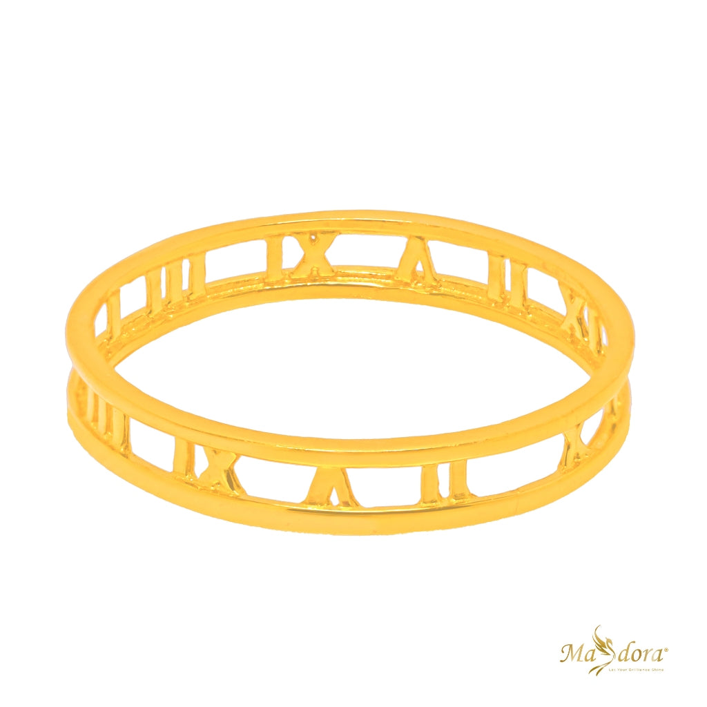 MASDORA Minimalist Golden Roman Ring (Emas 916)