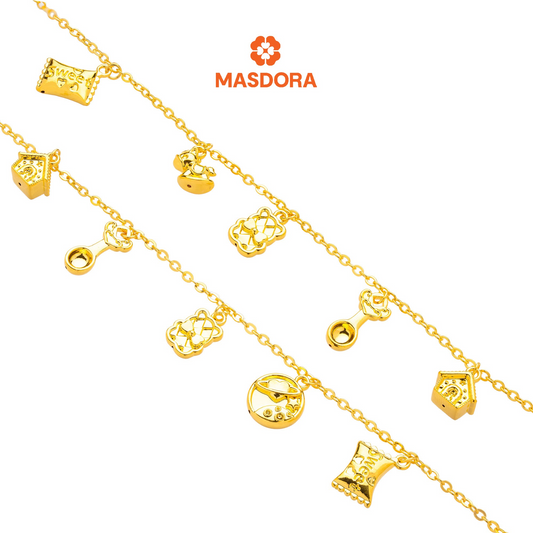 MASDORA 916 Gold Bracelet Rantai Tangan Emas ~ HG Baby Dangle Edition (EMAS 916/22K)