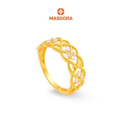 MASDORA 916 Gold Ring Rings Cincin Emas ~ Duotone Braided Songket  (EMAS 916/22K)