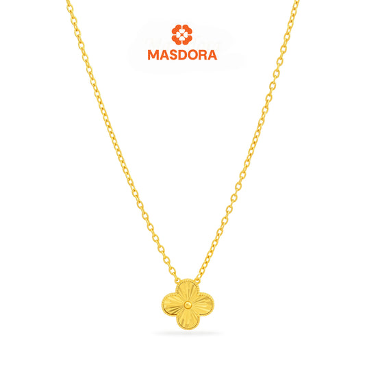 MASDORA 916 Gold Necklace Rantai Leher Emas ~ Clover - XL (EMAS 916/22K)