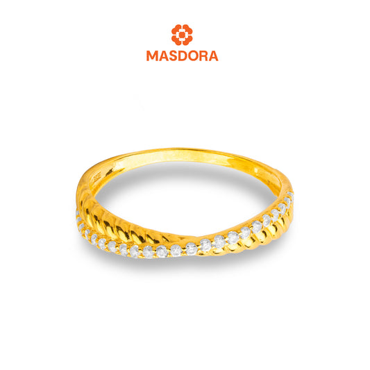 MASDORA 916 Gold Ring Rings Cincin Emas ~ Sparkling Simple Weave (EMAS 916/22K)