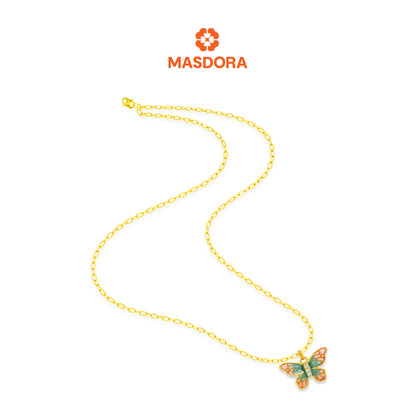 MASDORA 916 Gold Necklace Rantai Leher Emas ~ Belle Papillon (M) (EMAS 916/22K)