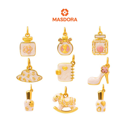 MASDORA 999 Gold Pendant Loket Emas ~ (WHITE) Memorable Travel Edition  (EMAS 999/24K)
