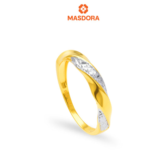 MASDORA 916 Gold Ring Rings Cincin Emas ~ Duotone Spiral Leafy (EMAS 916/22K)