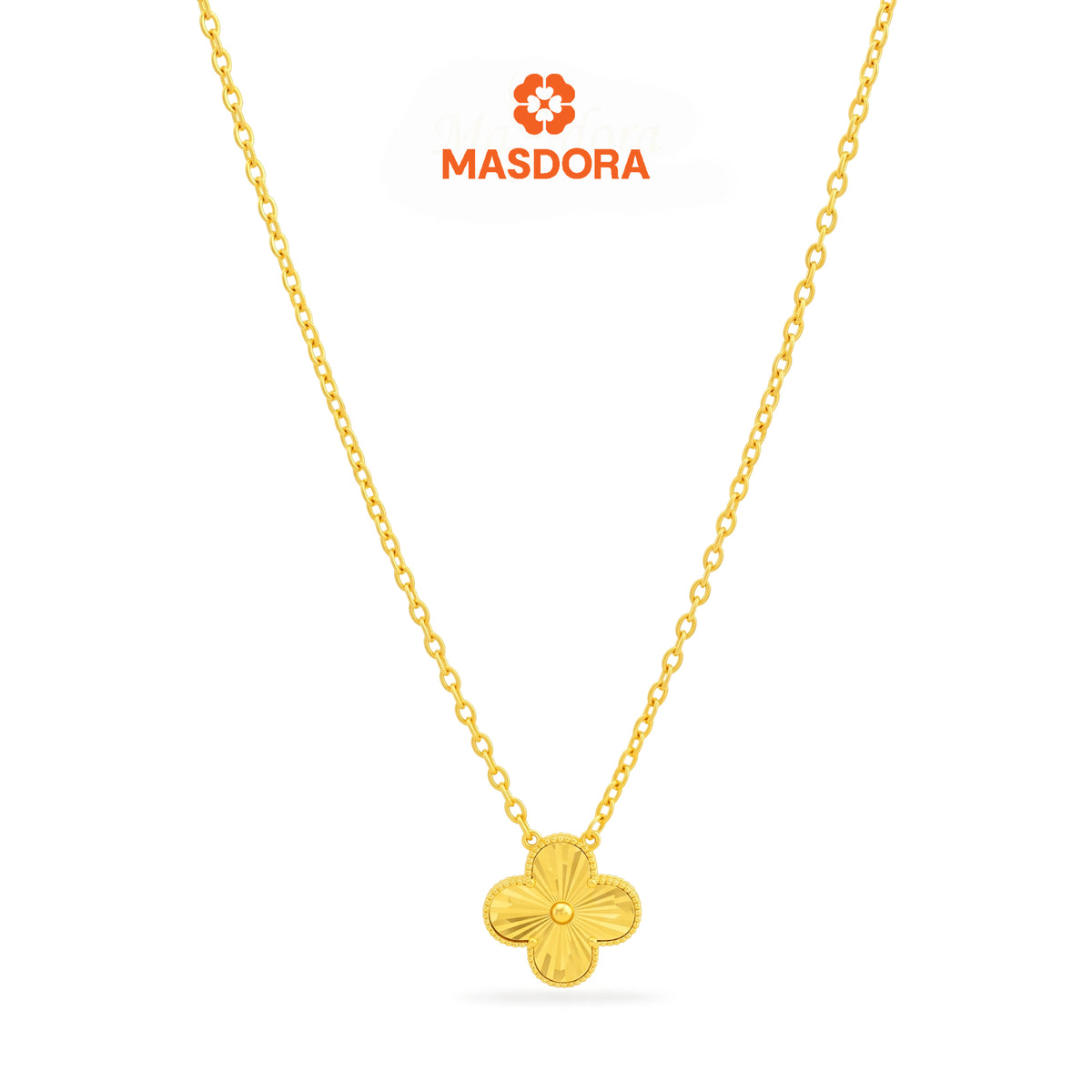 MASDORA 916 Gold Necklace Rantai Leher Emas ~ Clover - XL (EMAS 916/22K)