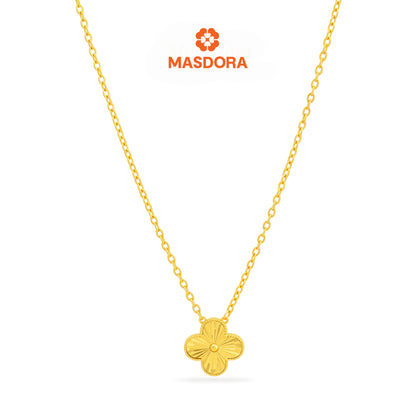 MASDORA 916 Gold Necklace Rantai Leher Emas ~ Clover - XL (EMAS 916/22K)