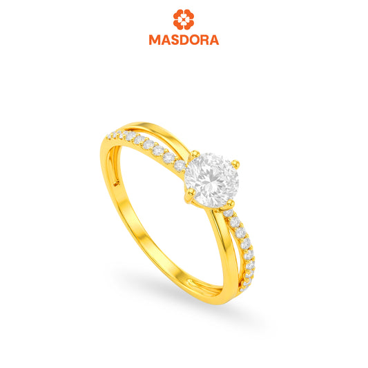 MASDORA 916 Gold Ring Rings Cincin Emas ~ Majestic Solitaire (EMAS 916/22K)