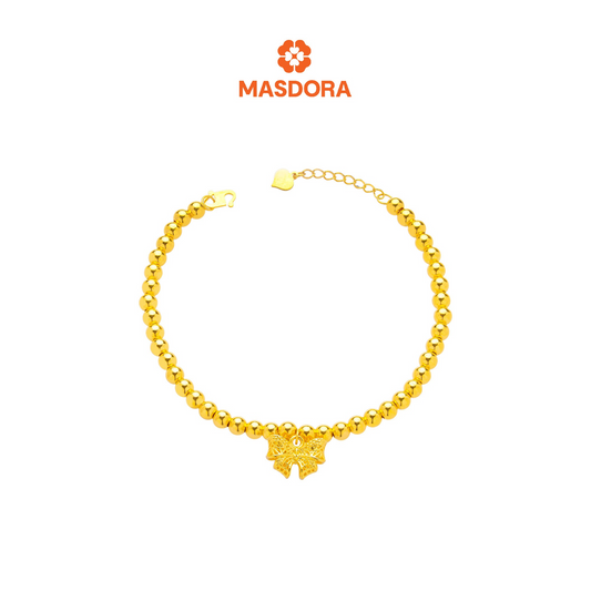 MASDORA 916 Gold Bracelet Rantai Tangan Emas ~ HG Golden Geometry Bow Boba (EMAS 916/22K)