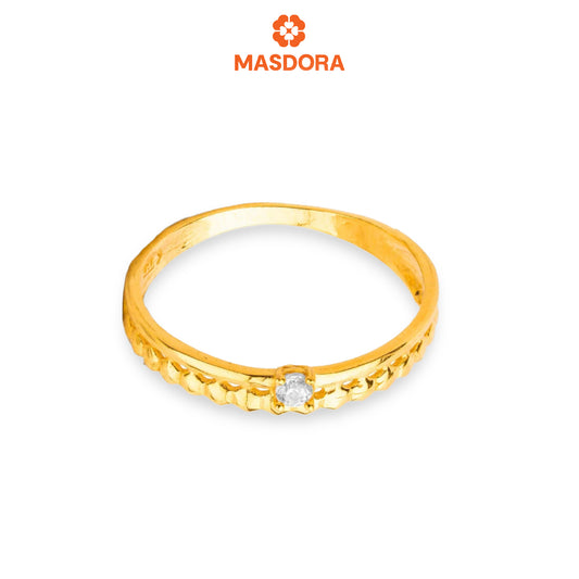 MASDORA 916 Gold Ring Rings Cincin Emas ~ Golden Honeycomb Solitaire (EMAS 916/22K)