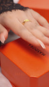 MASDORA 916 Gold Ring Rings Cincin Emas ~ Golden Frame Leaves (EMAS 916/22K)