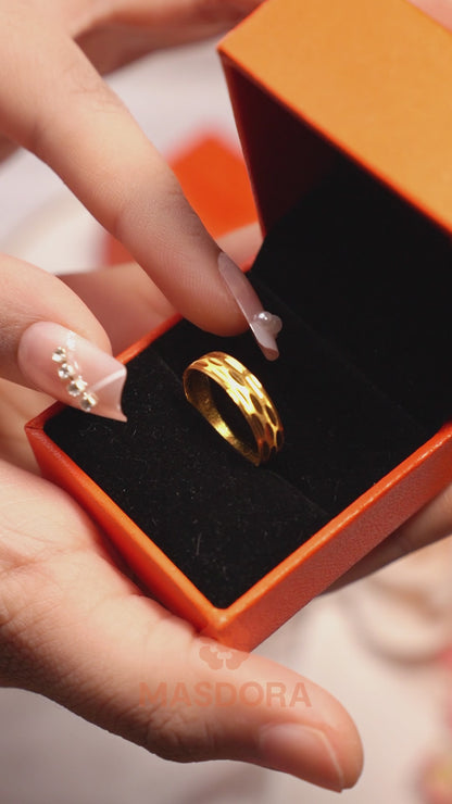 MASDORA 916 Gold Ring Rings Cincin Emas ~ CBR Golden Fashioned Carve (EMAS 916/22K)