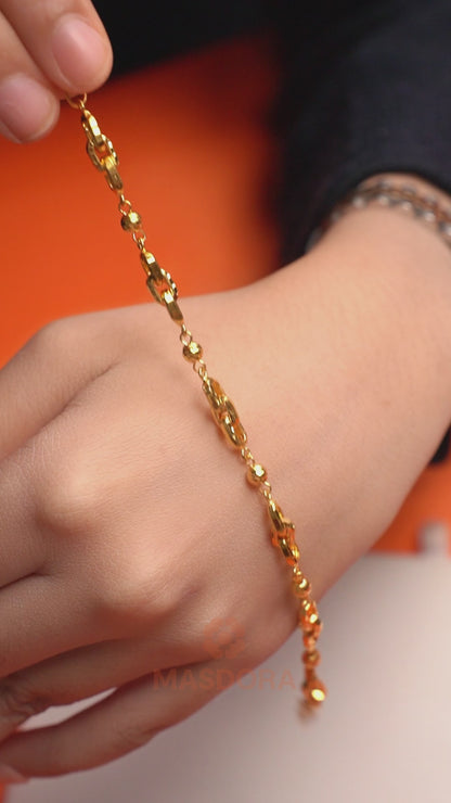 MASDORA 916 Gold Bracelet Rantai Tangan Emas ~ Golden Gorgeous Anchor (EMAS 916/22K)