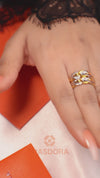 MASDORA 916 Gold Ring Rings Cincin Emas ~ HG Duotone Embroided Ripple (EMAS 916/22K)