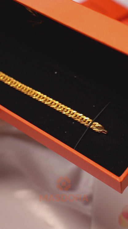 MASDORA 916 Gold Bracelet Rantai Tangan Emas ~ Lipan Kait Fluffy Love 6mm (EMAS 916/22K)