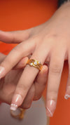 MASDORA 916 Gold Ring Rings Cincin Emas ~ HG Duotone Triple Tennis (EMAS 916/22K)
