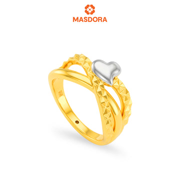 MASDORA 916 Gold Ring Rings Cincin Emas ~ HG Duotone Myriad Heart (EMAS 916/22K)