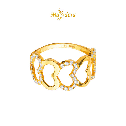 MASDORA 916 Gold Ring Rings Cincin Emas ~ Sparkling Lots Of Love (EMAS 916/22K)