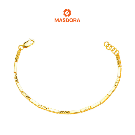 MASDORA 916 Gold Bracelet Rantai Tangan Emas ~ Golden Lined Cutting (EMAS 916/22K)