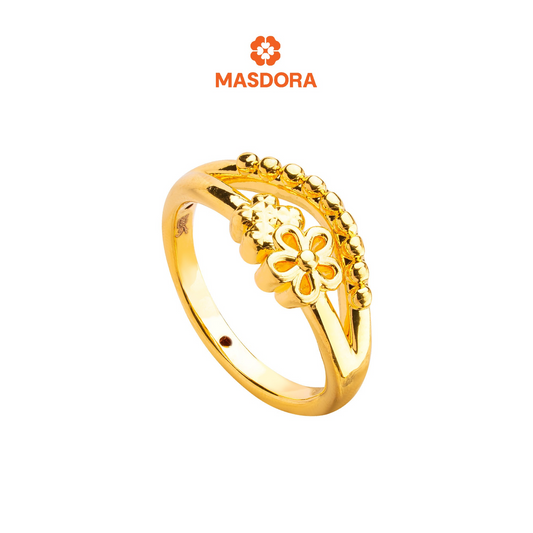 MASDORA 916 Gold Ring Rings Cincin Emas ~HG Golden Aromatic Flower (EMAS 916/22K)