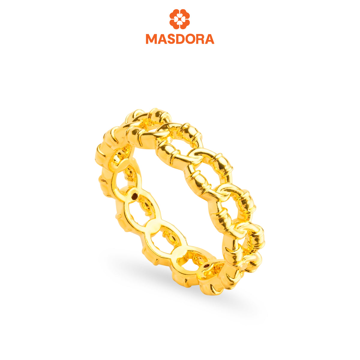 MASDORA 916 Gold Ring Rings Cincin Emas ~ HG Golden Locked Chain (EMAS 916/22K)