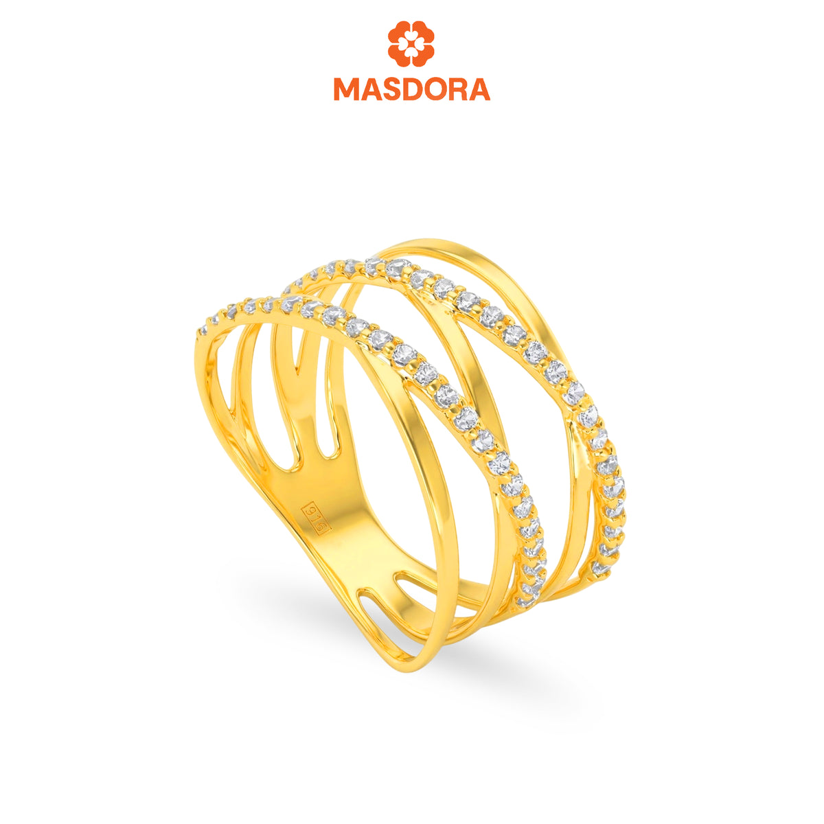 MASDORA 916 Gold Ring Rings Cincin Emas ~ Sparkling Fancy (EMAS 916/22K)
